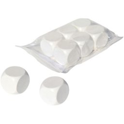 Dobbelsteen 30 mm - Onbedrukt Wit (6 stuks)