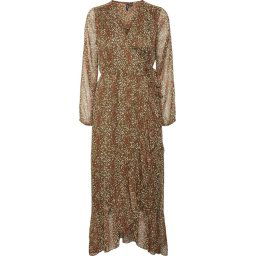 Vero Moda - Maat S - VMLINNEA LS LONG WRAP DRESS WVN GA LCS Dames Jurk