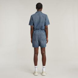 Easy Short Jumpsuit - Midden blauw - Dames