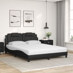 vidaXL Bed "Viana" met matras kunstleer zwart 160x200 cm