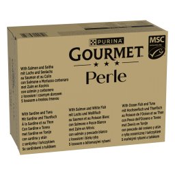 96x85g Vismix in Saus Gourmet Perle Kattenvoer