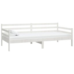 vidaXL Slaapbank met matras massief grenenhout wit 90x200 cm