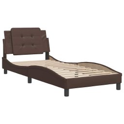 vidaXL Bedframe zonder matras "Zadar" kunstleer bruin 100x200 cm