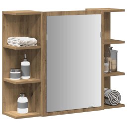 vidaXL Badkamerspiegelkast 80x20,5x64 cm bewerkt hout artisanaal eiken
