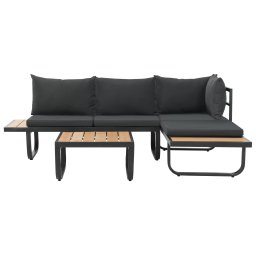 vidaXL 2-delige Tuinhoekbankenset met kussens aluminium HKC