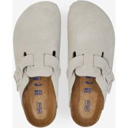 Schoenen Birkenstock Boston Suede Antique White Wit Dames 36