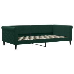 vidaXL Slaapbank met matras 100x200 cm fluweel donkergroen