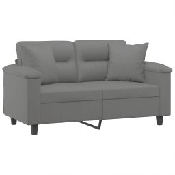 vidaXL Tweezitsbank met kussens 120 cm microvezelstof donkergrijs
