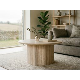 Ovale salontafel LARUSSO 80 cm travertijn