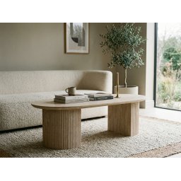 Ovale salontafel LARUSSO 120 cm travertijn