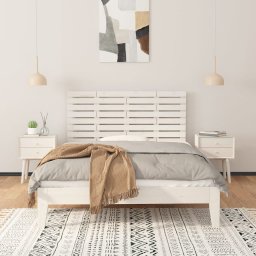 vidaXL Hoofdbord wandmontage 146x3x63 cm massief grenenhout wit