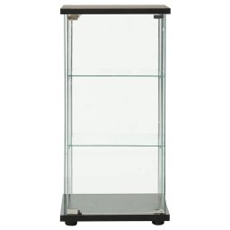 vidaXL Vitrinekast gehard glas zwart