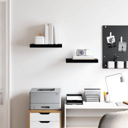 vidaXL Wandschappen zwevend 2 st 40x23,5x3,8 cm MDF hoogglans zwart