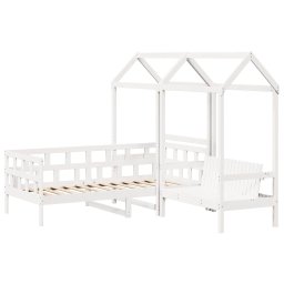vidaXL Kinderbedset met huisje massief grenenhout wit 80x200 cm