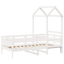 vidaXL Slaapbank met bedhuis 80x200 cm massief grenenhout wit