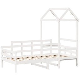 vidaXL Slaapbank met bedhuis 80x200 cm massief grenenhout wit