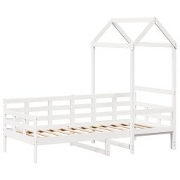 vidaXL Slaapbank met bedhuis 80x200 cm massief grenenhout wit