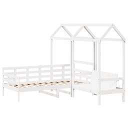 vidaXL Kinderbed met huisje en bankje massief grenenhout wit 80x200 cm