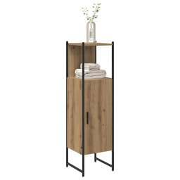vidaXL Badkamerkast 33x33x120,5cm bewerkt hout artisanaal eikenkleurig