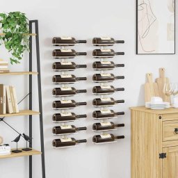 vidaXL Wijnrekken 2 st wandmontage voor 9 flessen ijzer wit