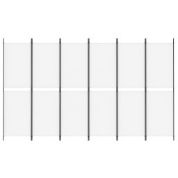 vidaXL Kamerscherm met 6 panelen 300x180 cm stof wit