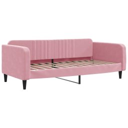 vidaXL Slaapbank met matras 90x200 cm fluweel roze