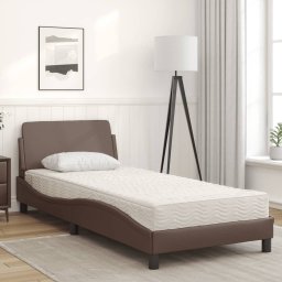 vidaXL Bed met matras "Dover" kunstleer bruin 90x200 cm
