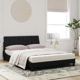 vidaXL Bed met matras "Hanko" fluweel zwart 120x200 cm