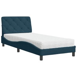 vidaXL Bed met matras fluweel blauw 90x200 cm