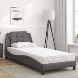 vidaXL Bedframe zonder matras "Zadar" kunstleer grijs 90x200 cm