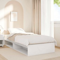 vidaXL Slaapbank met matras 90x200 cm massief grenenhout wit