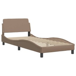 vidaXL Bedframe "Dover" kunstleer cappucinnokleurig 90x190 cm