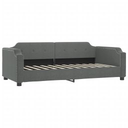 vidaXL Slaapbank met matras 100x200 cm stof donkergrijs