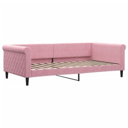 vidaXL Slaapbank met matras 100x200 cm fluweel roze