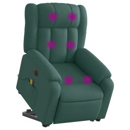 vidaXL Sta-op-massagestoel elektrisch verstelbaar stof donkergroen