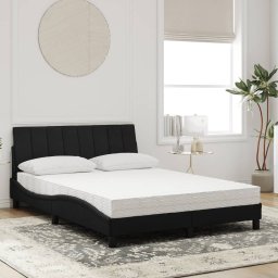 vidaXL Bed met matras "Hanko" fluweel zwart 140x200 cm