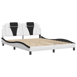 vidaXL Bedframe "Viana" met LED zonder matras wit en zwart 160x200 cm