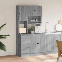 vidaXL Keukenkast 95x50x180 cm bewerkt hout grijs sonoma eiken