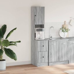 vidaXL Keukenkast 35x50x180 cm bewerkt hout grijs sonoma eiken