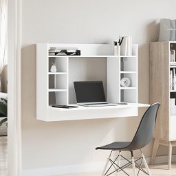vidaXL Wandbureau 105x48x75 cm bewerkt hout wit