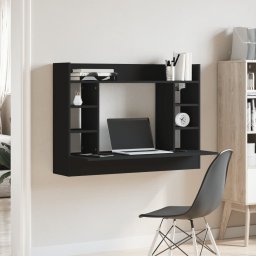 vidaXL Wandbureau 105x48x75 cm bewerkt hout zwart