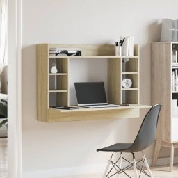 vidaXL Wandbureau 105x48x75 cm bewerkt hout sonoma eikenkleurig