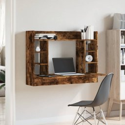 vidaXL Wandbureau 105x48x75 cm bewerkt hout gerookt eikenkleurig