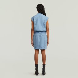 Pocket Jurk - Lichtblauw - Dames