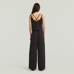 Spaghetti Strap Loose Jumpsuit - Zwart - Dames
