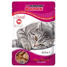 24x 100g Super Benek Super Chunks Rund in Saus Katten Natvoer