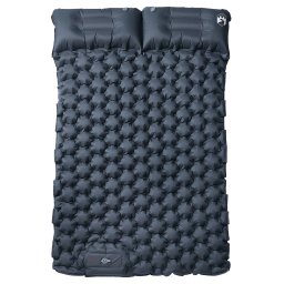 vidaXL Kampeermatras met kussens zelfopblazend 2-persoons grijs