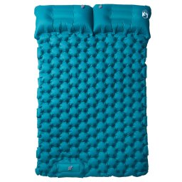 vidaXL Kampeermatras met kussens zelfopblazend 2-persoons blauw