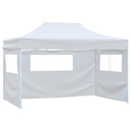 vidaXL Partytent met 4 zijwanden inklapbaar 3x4,5 m wit