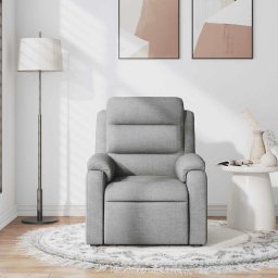 vidaXL Massagestoel verstelbaar stof lichtgrijs